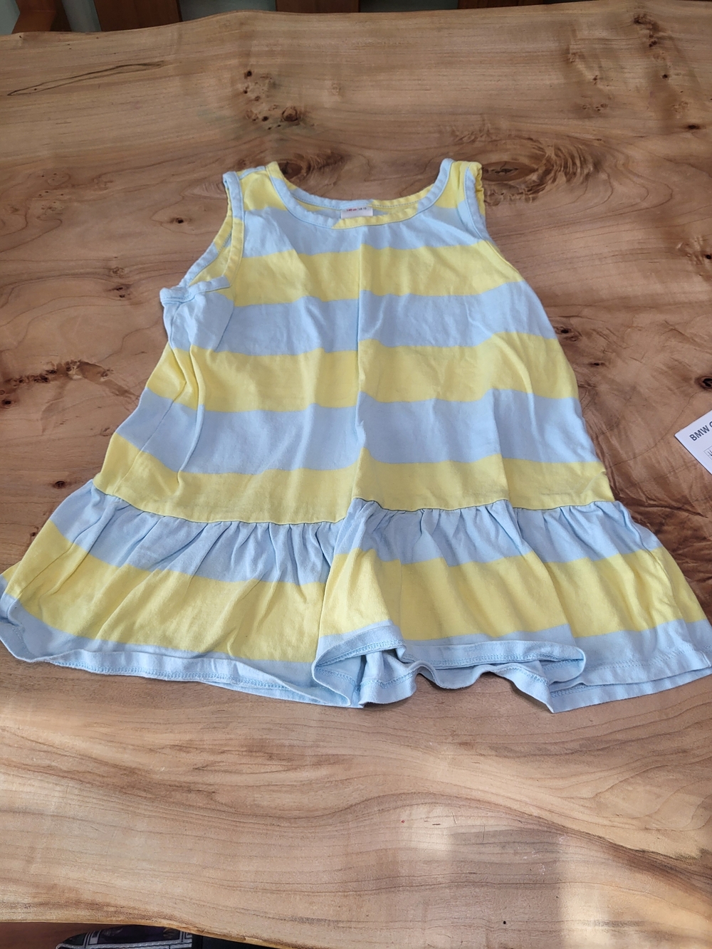 Hanna Andersson Yellow and Light Blue Striped Tank Top